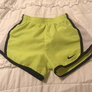Girls Neon green Nike dri-fit shorts